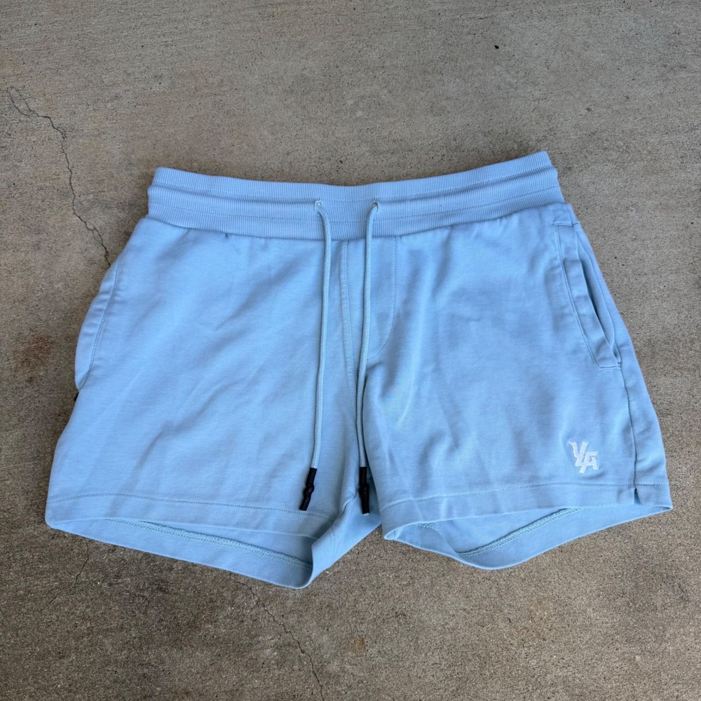 YoungLA Mens Light Blue Sweat Shorts Gym Streetwear Oversized Retro 2XL
